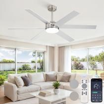 Ventilador de Teto Fanbulous 56" 6 Hélices Dimmerável Níquel