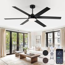 Ventilador de Teto Fanbulous 60" com 6 Hélices Reversíveis e Luz Regulável