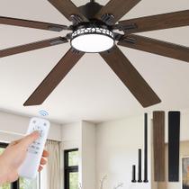 Ventilador de Teto Fanbulous Moderno Estilo Fazenda 213 cm com Luz Preto