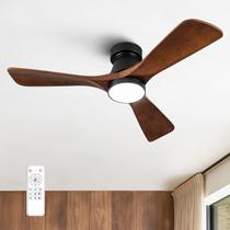 Ventilador de Teto FUJIBONNY 42" com Pás de Madeira, LED e Controle Remoto Ventilador de Teto FUJIBONNY 42" com Pás de Madeira, LED e Controle Remoto