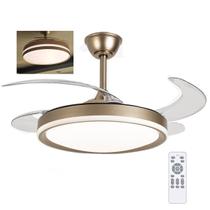 Ventilador de Teto Grande Lampada Led 3 em 1 Controle Remoto Pa Retratil Ajustavel Silencioso Potente Quarto Sala Ventilador de Teto Grande Lampada Led 3 em 1 Controle Remoto Pa Retratil Ajustavel Silencioso Potente Quarto Sala