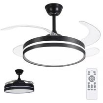 Ventilador de Teto Grande Lampada Led 3 em 1 Pa Retratil Controle Remoto Lustre Casa Quarto Recepçao Silencioso Potente Ventilador de Teto Grande Lampada Led 3 em 1 Pa Retratil Controle Remoto Lustre Casa Quarto Recepçao Silencioso Potente