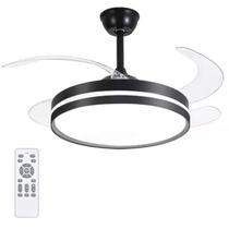 Ventilador de Teto Grande Lampada Led 3 em 1 Pa Retratil Lustre Controle Ajustavel Quarto Casa Recepçao