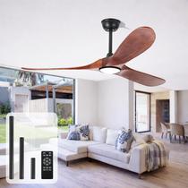 Ventilador de teto heimo 152 cm para áreas externas, lâminas de madeira, luz LED e controle remoto Ventilador de teto heimo 152 cm para áreas externas, lâminas de madeira, luz LED e controle remoto