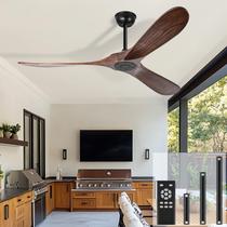 Ventilador de teto Heimo 52" de madeira para uso interno e externo, 3 pás, com controle remoto Ventilador de teto Heimo 52" de madeira para uso interno e externo, 3 pás, com controle remoto