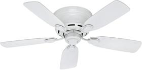 Ventilador de Teto Hunter Low Profile IV 107 cm 5 Hélices Branco