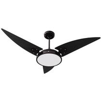 Ventilador de Teto Infinity 2004 Preto 3 Pás MDF LED 24W 6000K com Controle de Parede 127V ou 220V