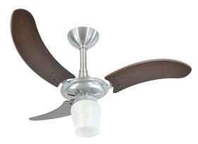 Ventilador de Teto Infinity Globo Aberto Prata 3 Pás MDF Tb 110V+Controle 2000