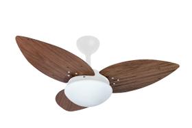 Ventilador de Teto Infinity Lótus Branco 3 Pás Imbuia 110V+Controle 1025 Ventilador de Teto Infinity Lótus Branco 3 Pás Imbuia 110V+Controle 1025