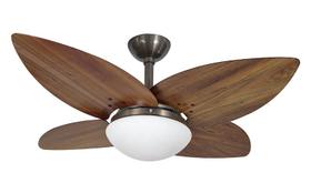 Ventilador de Teto Infinity Lótus Fumê 4 Pás Imbuia 110V+Controle 1025 Ventilador de Teto Infinity Lótus Fumê 4 Pás Imbuia 110V+Controle 1025