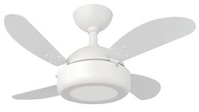 Ventilador de Teto Infinity Lux LED 3000K Mini Branco 4 Pás MDF Branco 110V 1020 Ventilador de Teto Infinity Lux LED 3000K Mini Branco 4 Pás MDF Branco 110V 1020