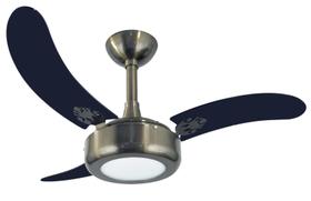 Ventilador de Teto Infinity Lux LED 6000K Fumê 3 Pás MDF Pto 220V+Controle 2008