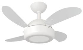 Ventilador de Teto Infinity Lux LED 6000K Mini Branco 4 Pás MDF Bco 110V+Controle 1020