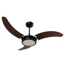 Ventilador de Teto Infinity Soft Led 3000K Preto 3 Pás Tabaco 220V 2002 + Controle
