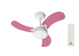 Ventilador de Teto Inverter Led Colors Branco 3 Pás Rosa Bivolt + Controle Ventilador de Teto Inverter Led Colors Branco 3 Pás Rosa Bivolt + Controle