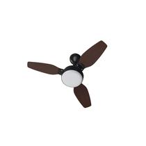 Ventilador De Teto Inverter Legacy Led 3 Pás Dupla Face Preto E Tabaco Bivolt Com Controle Remoto Ventisol