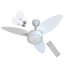 Ventilador de Teto Inverter Ventisol Elluz Branco Bivolt, 2 Lâmpadas Inclusas