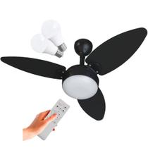 Ventilador de Teto Inverter Ventisol Preto/Tabaco Elluz Bivolt, 2 Lâmpadas Inclusas Ventilador de Teto Inverter Ventisol Preto/Tabaco Elluz Bivolt, 2 Lâmpadas Inclusas