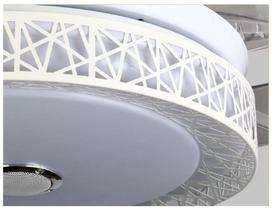 Ventilador de teto invisível 3 pás de material acrílico Controle remoto+som bluetooth 110-220v