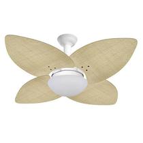 Ventilador de Teto Jet Aspen Venti-delta Branco 4Pás Rattan Natural 220 V + Controle