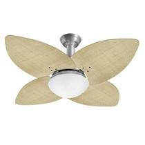 Ventilador de Teto Jet Aspen Venti-delta Prata 4Pás Rattan Natural 220 V + Controle