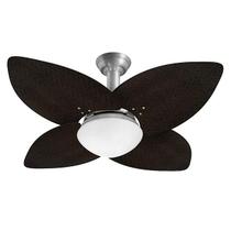 Ventilador de Teto Jet Aspen Venti-delta Prata 4Pás Rattan Tabaco 110 V