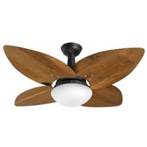 Ventilador de Teto Jet Aspen Venti-delta Preto 4Pás Imbuia 220 V + Controle