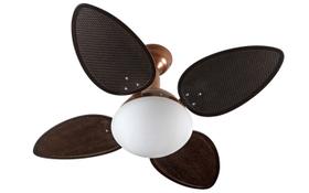 Ventilador de Teto Jet Pétalo Venti-delta Cobre 4Pás Rattan Chocolate 220V