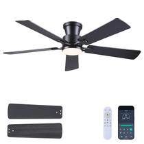 Ventilador de teto JSAITEE 132 cm com luz LED e 6 velocidades com controle remoto Ventilador de teto JSAITEE 132 cm com luz LED e 6 velocidades com controle remoto