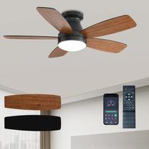 Ventilador de Teto JSAITEE 42 Polegadas com Luz e Controle Remoto - Marrom