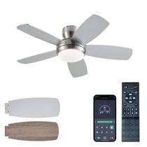 Ventilador de teto KNUN de 42 polegadas com luz e controle remoto de níquel