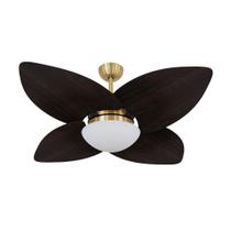 Ventilador de Teto Kovalski Dourado 4 Pás Tabaco 220V