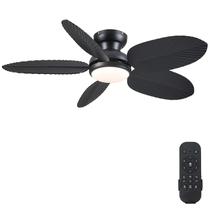 Ventilador de teto Kviflon 114cm com luzes e controle remoto preto Ventilador de teto Kviflon 114cm com luzes e controle remoto preto