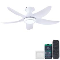 Ventilador de teto Kviflon 116cm com luzes e controle remoto branco Ventilador de teto Kviflon 116cm com luzes e controle remoto branco