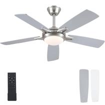Ventilador de teto Kviflon 132cm com luzes e controle remoto de 6 velocidades em níquel Ventilador de teto Kviflon 132cm com luzes e controle remoto de 6 velocidades em níquel