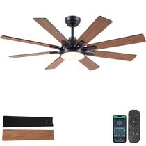 Ventilador de teto Kviflon 132cm com luzes e controle remoto marrom Ventilador de teto Kviflon 132cm com luzes e controle remoto marrom