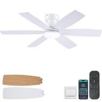 Ventilador de teto Kviflon 46" Low Profile com luz e controle remoto Ventilador de teto Kviflon 46" Low Profile com luz e controle remoto