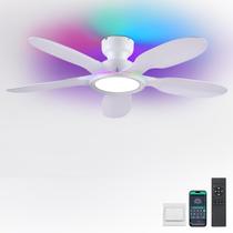 Ventilador de teto Kviflon 52" LED RGB Light Remote APP Control Ventilador de teto Kviflon 52" LED RGB Light Remote APP Control