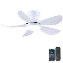 Ventilador de teto Kviflon de 36 polegadas com luz e controle remoto branco Ventilador de teto Kviflon de 36 polegadas com luz e controle remoto branco