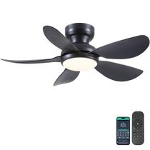 Ventilador de teto Kviflon de 36 polegadas com luz e controle remoto preto Ventilador de teto Kviflon de 36 polegadas com luz e controle remoto preto