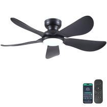 Ventilador de teto Kviflon de 46 polegadas com luz e controle remoto preto Ventilador de teto Kviflon de 46 polegadas com luz e controle remoto preto
