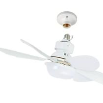 Ventilador de Teto Lâmpada Bivolt com Controle Remoto Branco Led 40w Timer e Motor sem Escova Silencioso 03 Velocidades