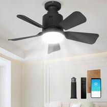 Ventilador de teto LANMEL 17,7" com luz LED de 3 cores APP remoto