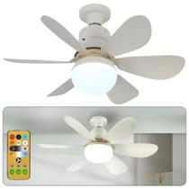 Ventilador de Teto LED 120W Bivolt 3 Cores de Luz e 3 Velocidades, Silencioso com Controle Ventilador de Teto LED 120W Bivolt 3 Cores de Luz e 3 Velocidades, Silencioso com Controle