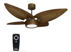 Ventilador de Teto LED 4000K Jeri Preto Com 4 Pás Imbuia 220V Controle remoto Ventilador de Teto LED 4000K Jeri Preto Com 4 Pás Imbuia 220V Controle remoto