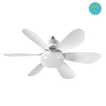 Ventilador de Teto LED 60W Lâmpada E27 Com Controle Remoto Bivolt Luminária Economica de Energia 6 lâminas 110V-220V