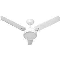 Ventilador De Teto Led Ametista Tron 130w 3 Pás Clm New Branco Preto San Silencioso Para Casa 127V