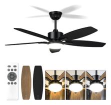 Ventilador De Teto Led Com Controle Remoto, Motor Dc Reversível Silencioso, Econômico, Diâmetro 106,7cm, Ideal Para Quarto, Sala Ou Escritório