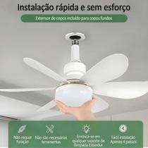 Ventilador de Teto Led RGB 80w 52cm Branco Controle Remoto Silencioso Ventilador Teto Lâmpada Colori