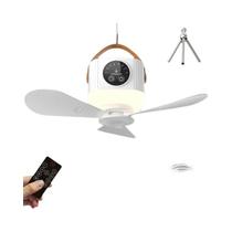 Ventilador De Teto LED Silencioso Portátil Recarregável Com Controle Remoto 7200mAh Para Quarto E